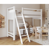 Detská vyvýšená posteľ z masívu borovice VESPER - 180x80 cm - biela