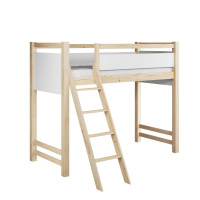 Detská vyvýšená posteľ z masívu borovice VESPER - 200x90 cm - biela