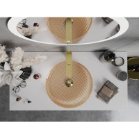 Sklenené umývadlo MEXEN AURA - krištáľový vzor - rose gold, 24013968