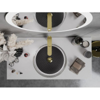 Sklenené umývadlo MEXEN AURA - krištáľový vzor - číre/čierne, 24013971