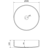 Sklenené umývadlo MEXEN AURA - krištáľový vzor - číre/čierne, 24013971