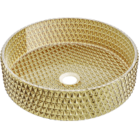 Sklenené umývadlo MEXEN AURA - krištáľový vzor - zlaté, 24013952