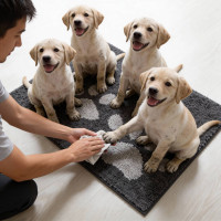 Koberec pre psov SOFT SHAGGY PAW - 45x70 cm - grafitový