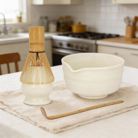 Matcha set MIDORI DREAM - krémový/ecru