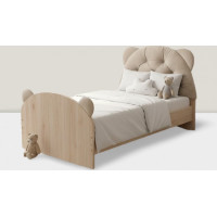 Čalúnená opierka hlavy BEAR Velvet 95x55 cm - šedá