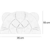 Čalúnená opierka hlavy BEAR Velvet 95x55 cm - šedá