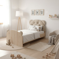 Čalúnená opierka hlavy BEAR Velvet 95x55 cm - krémová