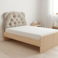 Čalúnená opierka hlavy BEAR Velvet 95x55 cm - béžová