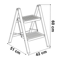 Skladacie kovové schodíky EASYSTEP čierne - 2stupňové