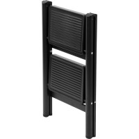 Skladacie kovové schodíky EASYSTEP čierne - 2stupňové