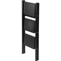 Skladacie kovové schodíky EASYSTEP čierne - 3stupňové