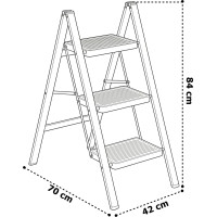Skladacie kovové schodíky EASYSTEP čierne - 3stupňové