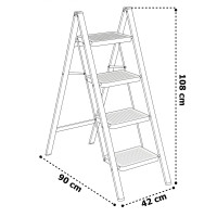 Skladacie kovové schodíky EASYSTEP čierne - 4stupňové