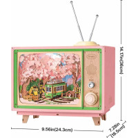 RoboTime 3D drevená skladačka hracej skrinky Prechádzka v sakurovom lese