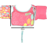 Plavecká vesta s rukávmi AQUASTAR - 3-6 rokov, 19-30 kg - ružová