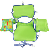 Plavecká vesta s rukávmi AQUASTAR - 3-6 rokov, 19-30 kg - zelená