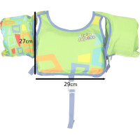 Plavecká vesta s rukávmi AQUASTAR - 3-6 rokov, 19-30 kg - zelená