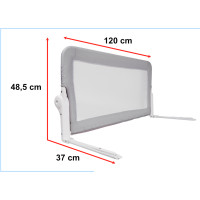 Bezpečnostná zábrana k posteli - 120 cm - šedá