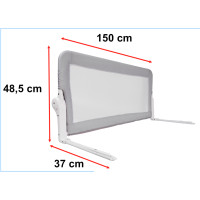 Bezpečnostná zábrana k posteli - 150 cm - šedá