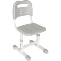 Detský nastaviteľný písací stôl so zásuvkou, stoličkou a LED lampou - šedý