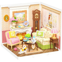 RoboTime 3D drevená skladačka Miniatúra domčeka Čaj o piatej