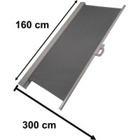 Bočná markíza LUARO rolovacia - 160 x 300 cm - tmavo šedá