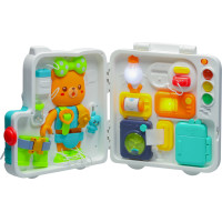 Zmyslový manipulačný Montessori kufrík so svetlom a zvukmi - Macko