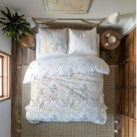 Bavlnené obliečky GUSTO Traviny - biele - 160x200 cm