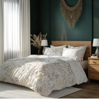 Bavlnené obliečky GUSTO Traviny - biele - 220x200 cm