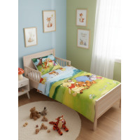 Detské bavlnené obliečky do postieľky 135x100 cm - Medvedík Pú