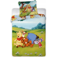 Detské bavlnené obliečky do postieľky 135x100 cm - Medvedík Pú