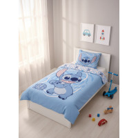 Detské bavlnené obliečky do postieľky 135x100 cm - Stitch - modré