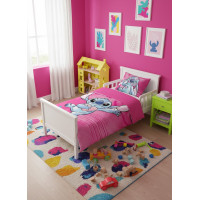 Detské bavlnené obliečky do postieľky 135x100 cm - Stitch - ružové