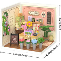 RoboTime 3D drevená skladačka Miniatúra domčeku Kvetinárstvo Fresh Flower