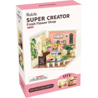 RoboTime 3D drevená skladačka Miniatúra domčeku Kvetinárstvo Fresh Flower