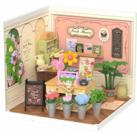 RoboTime 3D drevená skladačka Miniatúra domčeku Kvetinárstvo Fresh Flower