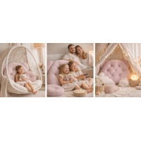 Čalúnená opierka hlavy BEAR Velvet 95x55 cm - ružová