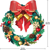 RoboTime 3D drevená skladačka Vianočný veniec