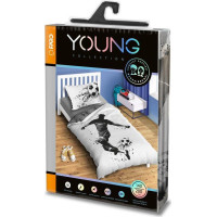 Bavlnené obliečky FUTBAL - čierne / biele - 140x200 cm