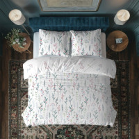 Bavlnené obliečky PRIMAVERA Byliny - biele - 160x200 cm