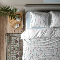 Bavlnené obliečky PRIMAVERA Byliny - biele - 160x200 cm