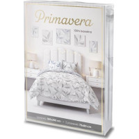 Bavlnené obliečky PRIMAVERA Vetvičky - šedé / modré - 160x200 cm