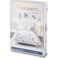 Bavlnené obliečky PRIMAVERA Modré zvončeky - biele - 220x200 cm