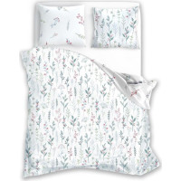 Bavlnené obliečky PRIMAVERA Byliny - biele - 220x200 cm