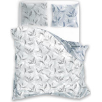 Bavlnené obliečky PRIMAVERA Vetvičky - šedé / modré - 220x200 cm
