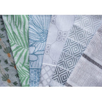 Žakárová kuchynská utierka CARINO 014 - 40x60 cm - tmavo zelená/sivá