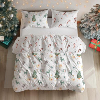 Bavlnené obliečky SCANDIC Darčeky - biele - 220x200 cm