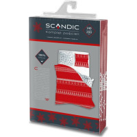 Bavlnené obliečky SCANDIC Vianočné motívy - červené / biele - 140x200 cm