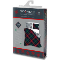 Bavlnené obliečky SCANDIC Káro - tmavo modré / šedé - 140x200 cm