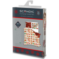 Bavlnené obliečky SCANDIC Perníčky - béžové/červené - 160x200 cm